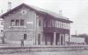 Estación de Xuvia no ano 1933, poucos anos despois da súa construción.